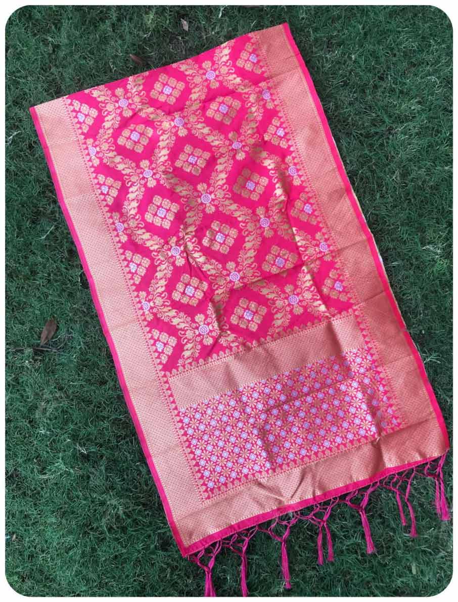 Golden Silver Thread Silk Dupatta Leading Supplier Golden Silver Thread Silk Dupatta Leading Supplier